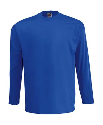 Produktbild von Fruit of the Loom Herren Rundhals Shirt Basic T-Shirt Langarm, Größe:M, Farbe:Royal Blau