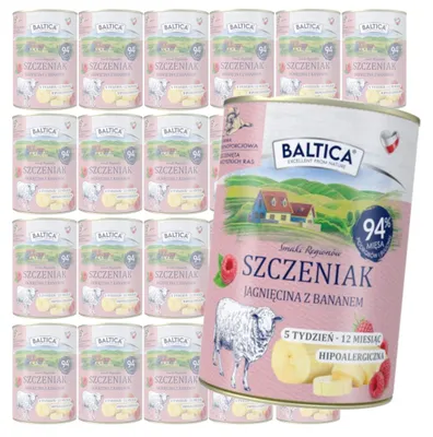 Produktbild von Baltica Regionale Geschmacksrichtungen Lamm mit Banane 24x400g Getreidefreies Nassfutter für Welpen