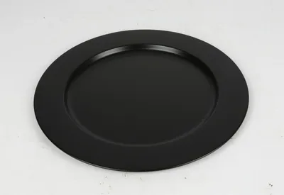 Produktbild von 10x Platzteller, Schwarz Matt, 35cm, aus Edelstahl, für Speisen, als Servierplatte, zur Dekoration von Essen, Geschirr für Küche, Tisch Untersetzer