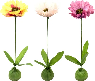 Produktbild von FURNARO Dekoblumen Fleurisse 3er-Set Papierblumen ca. 62 cm