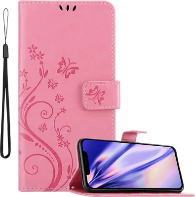 Obrázek produktu pro Cadorabo Pouzdro pro Apple iPhone 12 / 12 PRO Ochranný kryt v růžové barvě Pouzdro na mobil Flowers Flower