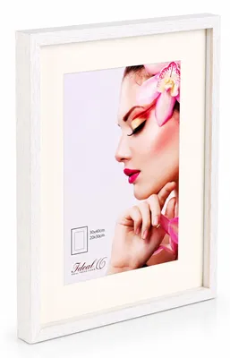 Produktbild von 3D Objektrahmen Holz Bilderrahmen Wanddeko Collage Poster Shirt Trikot Rahmen HR - Farbe: Weiß | Format: 30x40