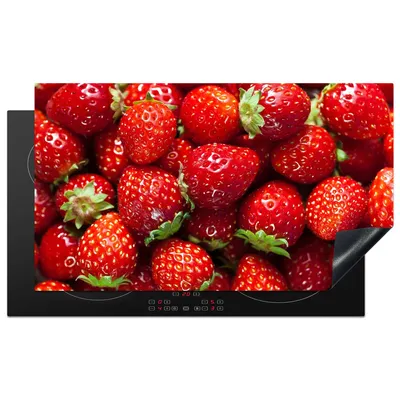 Obrázok produktu pre KitchenYeah® Kryt varnej dosky jahody - červený - ovocie - ovocie, 91x52cm, kuchynská dekorácia, keramický kryt varnej dosky, krycia doska na varnú dosku