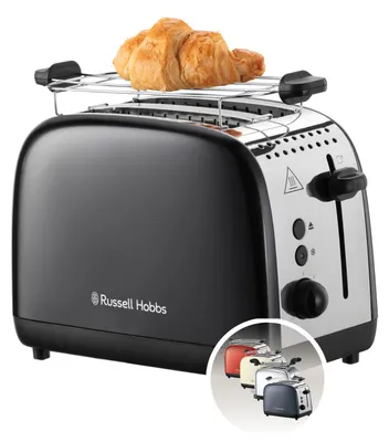 Produktbild von Russell Hobbs Toaster [für 2 Scheiben] Colours Plus Edelstahl Schwarz (extra bre