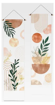Produktbild von 2er Set Boho Wandteppich mit Quasten, Pflanzenästhetik für Wanddekoration