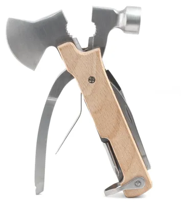 Productafbeelding van multitool 10 in 1 multifunctioneel gereedschap met bijl en hamer