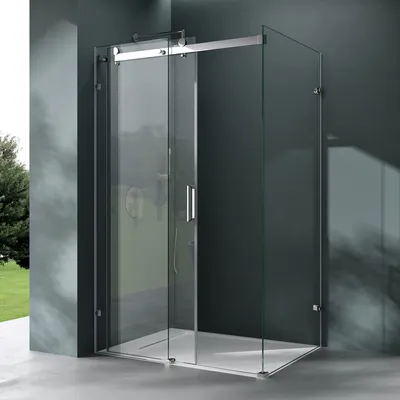 Produktbild von Mai & Mai Eckdusche 90x130cm Duschkabine Sicherheitsglas 8mm ESG beidseitige NANO-Beschichtung Schiebetür 4-Punkt Halterung Dusche R-17-2