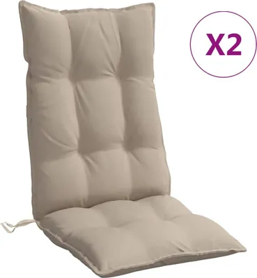 Produktbild von vidaXL Hochlehner-Auflagen 2 Stk. Taupe Oxford-Gewebe