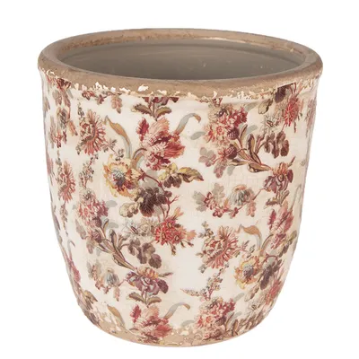 Produktbild von Clayre & Eef Blumentopf Ø 16x16 cm Beige Rosa Keramik Blumen