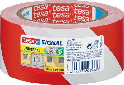 Produktbild von TESA Signal Universal, Rot, Weiß, Polypropylen (PP), 66 m, 55 mm