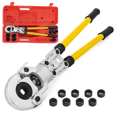 Productafbeelding van VEVOR persklemmen U16, U20, U25, U32, TH16, TH20, TH26, TH32 mm, krimptang/persklem 6 ton, buisklem met 360° draaibare kop en ergonomische handgreep, buiskrimptang, draagbaar, Ø16-32 mm