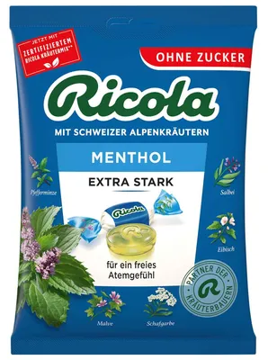 Produktbild von Ricola Menthol extra stark ohne Zucker 75g