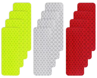 Produktbild von 12 Stk Reflektoren Fahrrad Wasserdicht Aufkleber 3x8cm