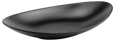 Ovale Schlüsselablage, dekorative Schale, 25,3 x 13,7 cm, Melamin, Schwarz