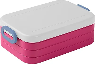 Produktbild von Mepal Brotdose Midi - Brotdose To Go - Lunchbox für 2 Sandwiches oder 4 Brotscheiben - Meal Prep Box - Brotdose Erwachsene - Essenbox mit Unterteilung - Limited Edition Pink