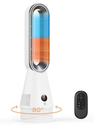 Blattloser Turmventilator 2-in-1 Heizen & Kühlen, 1600 W, 8 Stufen, Timer