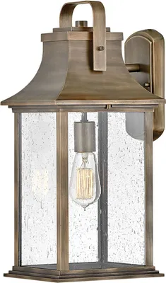 Produktbild von Wandlampe außen Aluminium Glas E27 IP44 48,3 cm hoch in Bronze brüniert Rustikal Außenwandlampe