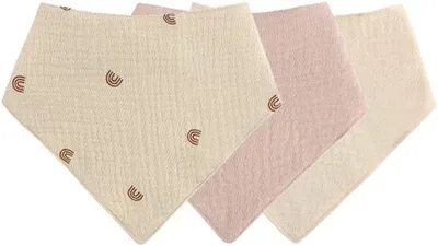 Immagine prodotto di Set di appendiabiti in cotone - 3 bandane triangolari morbide e assorbenti - per bambine e bambini con 2 bottoni regolabili - unisex
