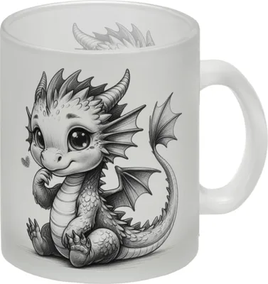 Produktbild von Niedlicher Drache Glas Tasse