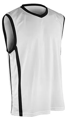 Produktbild von Spiro - Basketball-Shirt für Herren Ärmellos FK2061 (S) (Weiß/Schwarz)