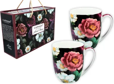 Zdjęcie produktu dla Carmani, 2x kubek 380ml - FLORAL STORY, kwiaty