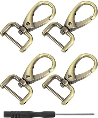 Produktbild von 4 Stück Karabinerhaken aus Zinklegierung 50mm, 360° drehbar, korrosionsbeständig