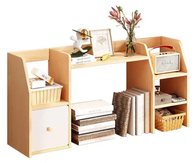 Imagen del producto de Estantería organizadora de madera multifuncional para escritorio