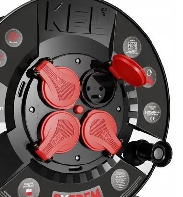 Obrázok produktu pre Navíjací predlžovací kábel H05RRF 3x2,5 mm², 30 m, IP44