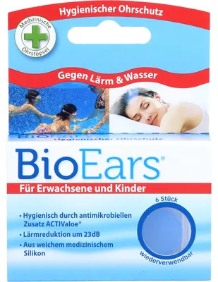 Produktbild von Bioears Silikon Ohrstöpsel antimikrobielle 6 St