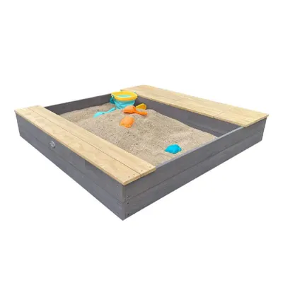 Produktbild von Sandkasten Evy 119 x 117 x 18,7 cm Holz Grau Natur