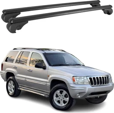 Obrázek produktu pro Příčné střešní nosiče pro Jeep Grand Cherokee 1998–2004, černý hliník