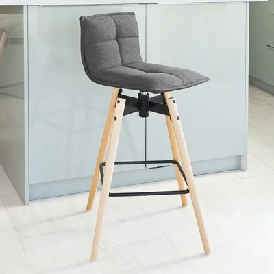 Produktbild von SoBuy® Design Barhocker,Drehstuhl,Tresenhocker,Sitz 75 cm,dunkelgrau,FST45-DG