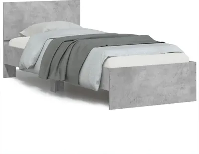 Produktbild von Möbel Bettgestell mit Kopfteil und LED-Leuchten Betongrau 90x190 cm - Klassische Betten 838837