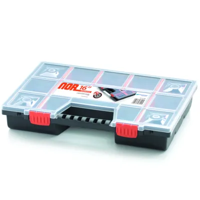 Produktbild von Organizer Sortimentskasten Sammelbox Kunststoff  390 x 290 x 65 mm Kleinteilefächer individuel bis 14 Fächer
