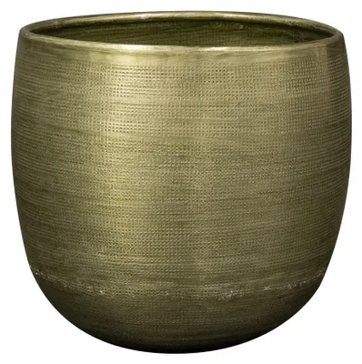 Productafbeelding van Ter Steege - Bloempot van aluminium - Groen - Diameter 24 cm, hoogte 22 cm - Opening 20 cm
