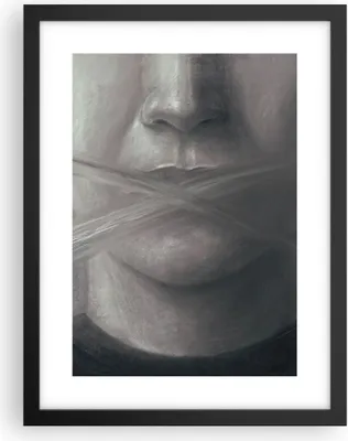 Produktbild von Gerahmtes Poster - Schwarzer Rahmen - Symbol Mund Sprache - 30x40 cm - Wand Bild - Wanddeko - Wandbilder - Kunstposter - Wandposter - Bilderrahmen - Bilder - Kunstdruck - P2BPA30x40-4754