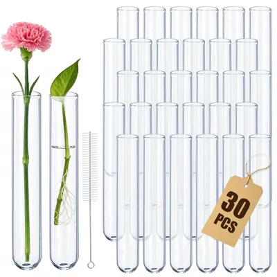 Imagen del producto de Cilindros de reactivo, vidrio borosilicatado, 30 unidades, 20x150 mm, para proyectos de bricolaje y arreglos florales