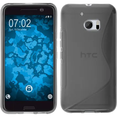 Produktbild von PhoneNatic Case kompatibel mit HTC 10 - grau Silikon Hülle S-Style + 2 Schutzfolien