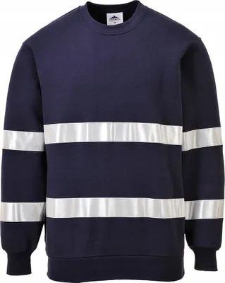 Produktbild von Arbeitssweatshirt M reflektierende Streifen marineblau Langarm Reflektor