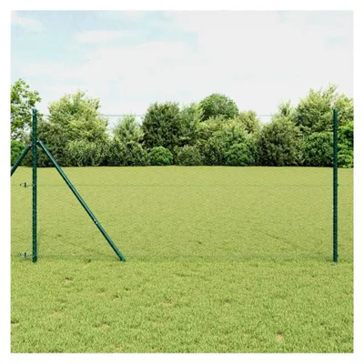 Produktbild von Zaunpfosten Grau 50 x 1,4 m (25 mm Maschenweite) aus Stahl und PVC für Gartenzaun, Hundezaun, Weidezaun, Hühnerzaun und Gartennetz mit Bodenbefestigung