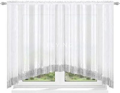 Produktbild von Fertig-Gardine aus Voile Modern Wohnzimmer Küche-Gardine LB-223, 120x400 cm