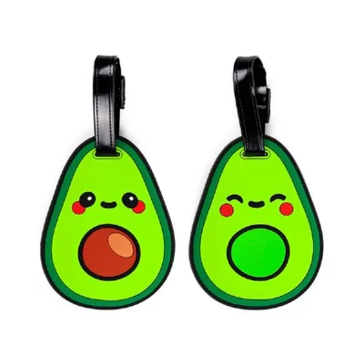 Image de Étiquettes à bagages Avocado, lot de 2, étiquettes pour sacs et valises Puckator, en PVC