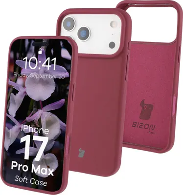Produktbild von Silikon Handyhülle für iPhone 17 Pro Max, Bizon Soft Case, Pflaumenfarbe