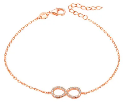 Produktbild von Pink gold plated silver bracelet with crystals AGB483 / 20-ROSE