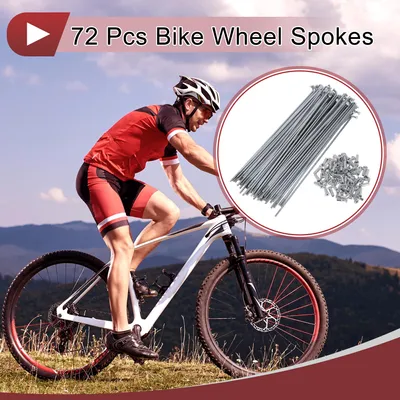 Produktbild von 72 Set 14G Fahrradspeichen 138mm Fahrradspeichen Kohlenstoffstahl verzinkt Silberton