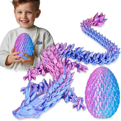 Productafbeelding van Verrassingsdrakenei met draak aan de binnenkant - Cadeaus voor kinderen en volwassenen - 3D-bedrukt fidget-speelgoed
