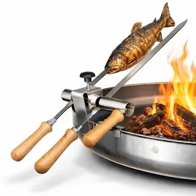 Produktbild von Steckerlfisch Halter für Feuerschalen mit 2 Edelstahlspießen