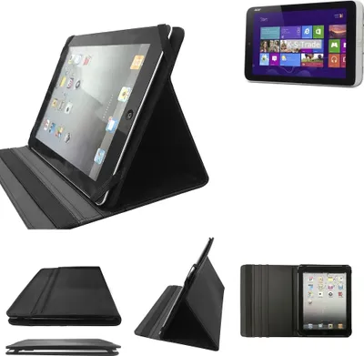 Produktbild von High quality kompatibel mit ACER Iconia Tab W3-810 Schutz Hülle Business Case Tablet Schutzhülle Flip Cover Ultra Slim Bookstyle Tasche schwarz.