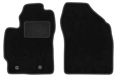 Produktbild von Velours-Fußmatten Vorne für Toyota Auris I 2007-2012 (Schrägheck) – 2-tlg, Schwarz, passgenau – Wielganizator LUX