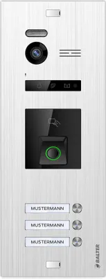 Produktbild von Balter EVO-HD Fingerprint und RFID Video Türsprechanlage Zusatz Tüstation, 3 Familienhaus, Video Türklingel mit Kamera, 2 Draht Bus